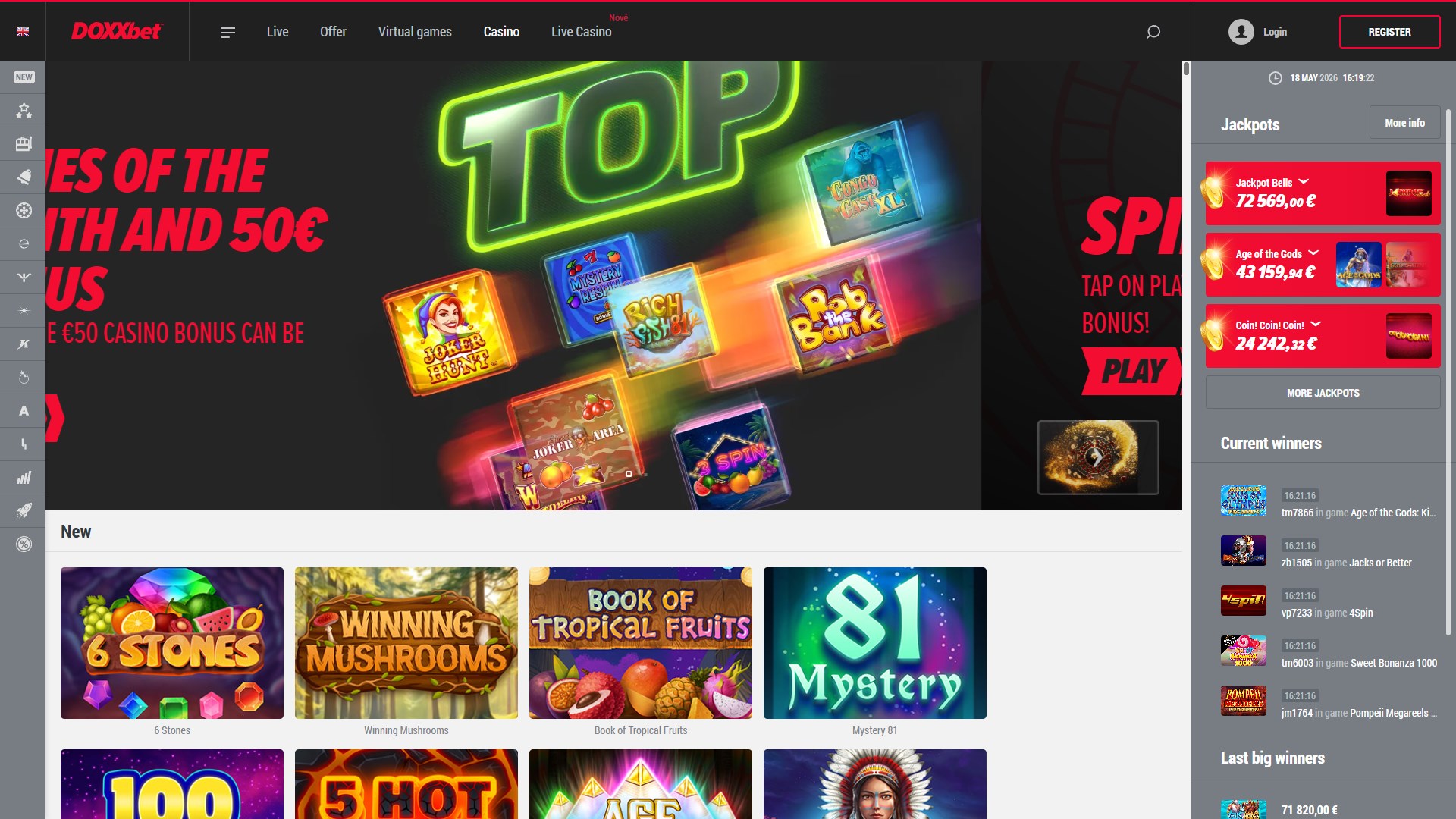 DOXXbet Casino screenshot 1