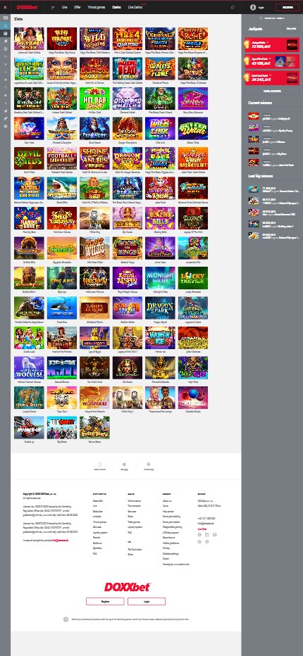 DOXXbet Casino mobile lobby