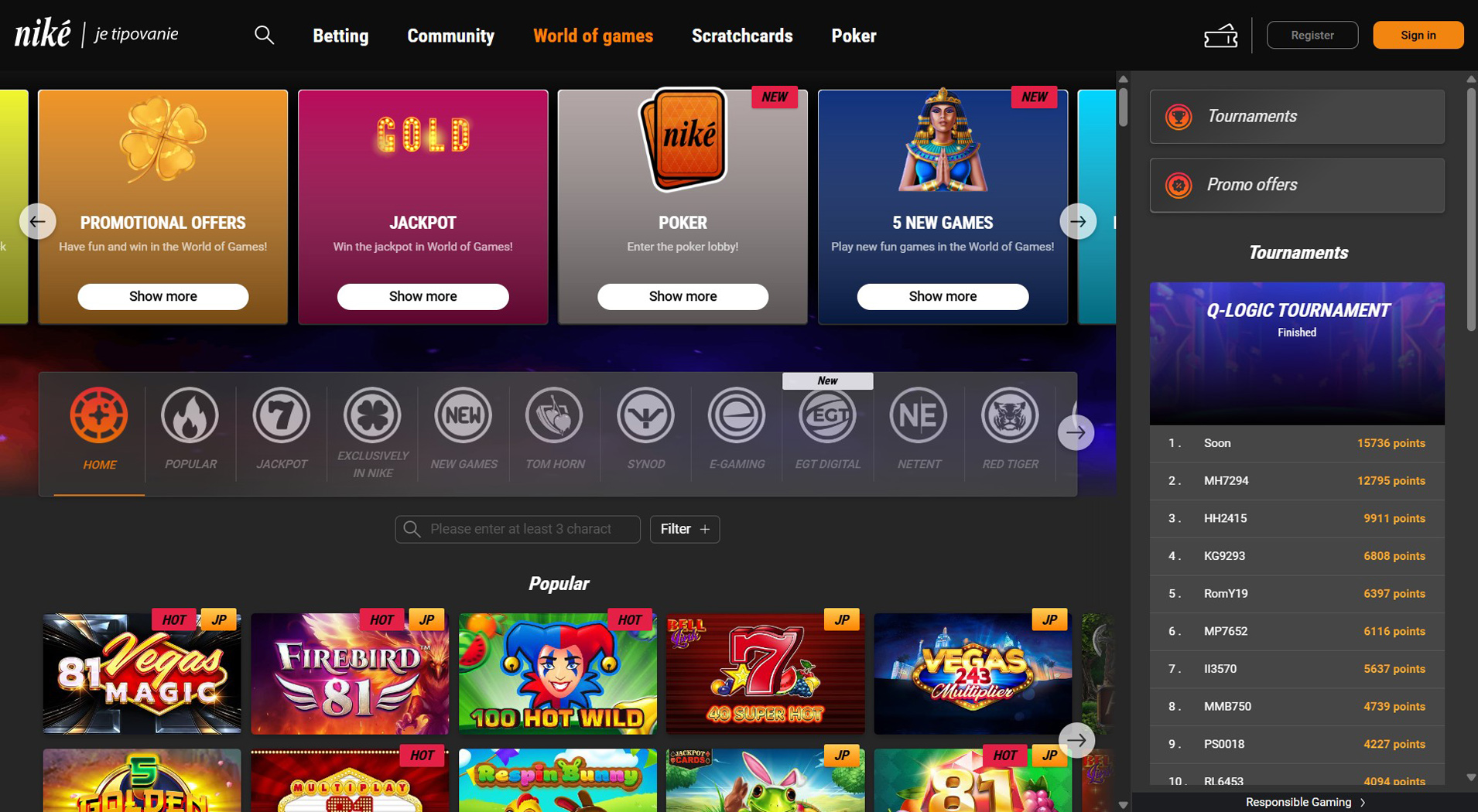 1. Nike Casino- Najlepšie Online Casino Pick